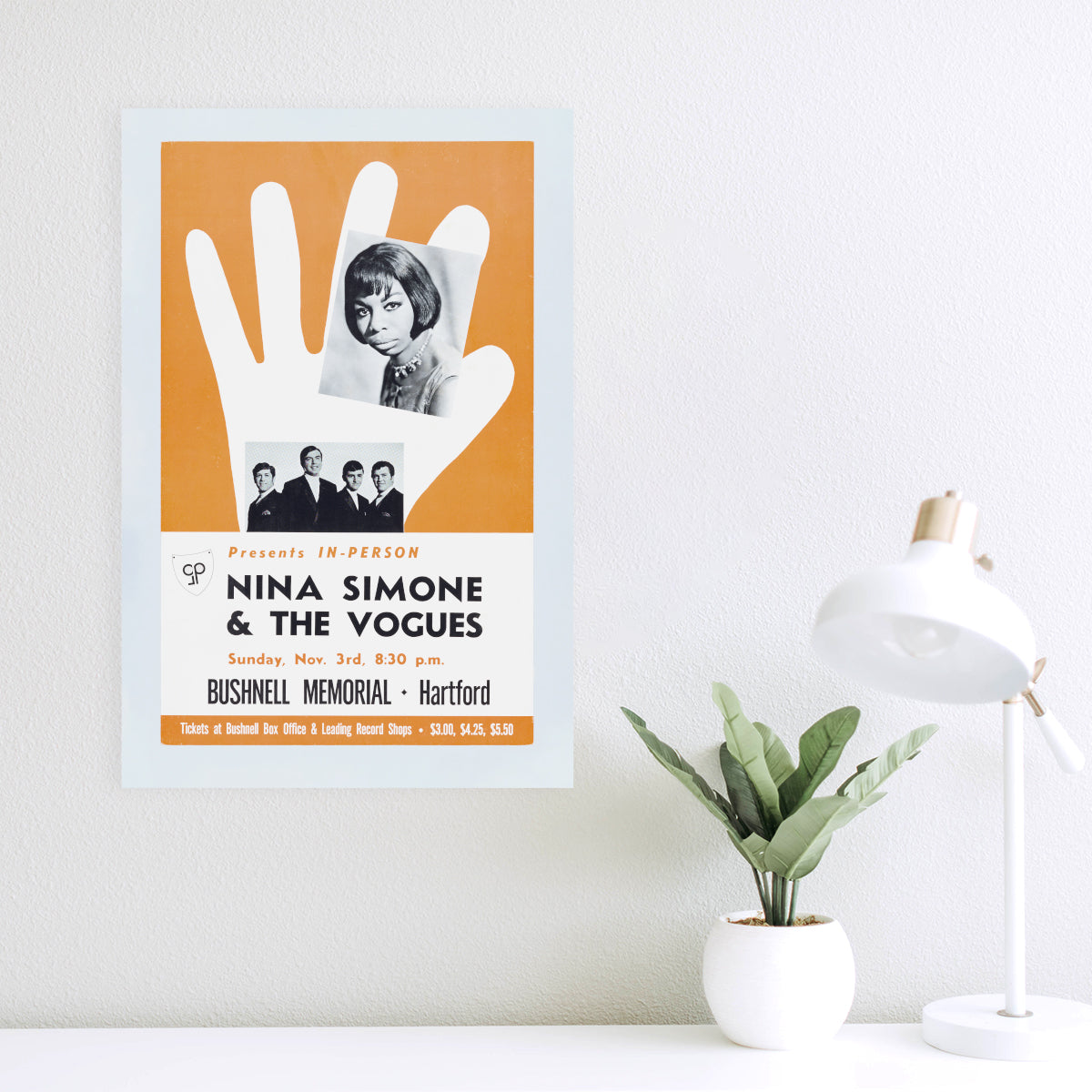 Plakat für ein Konzert von Nina Simone und The Vogues