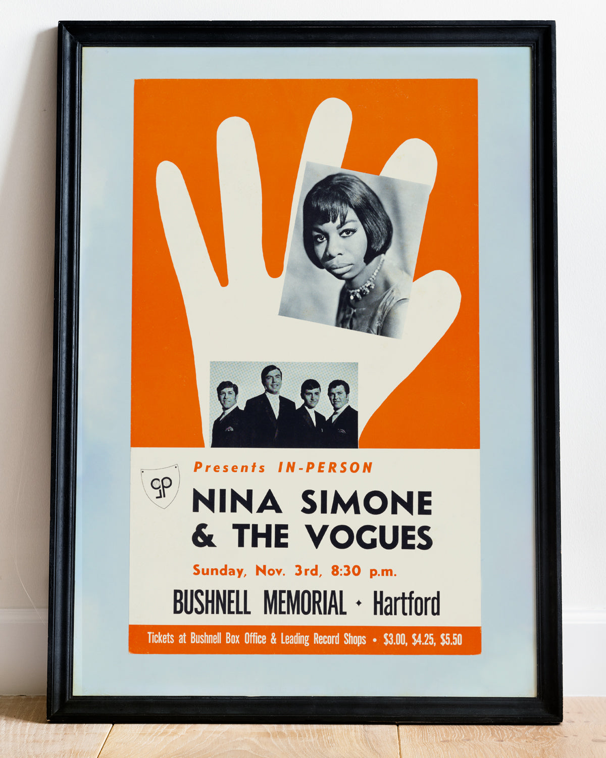 Plakat für ein Konzert von Nina Simone und The Vogues